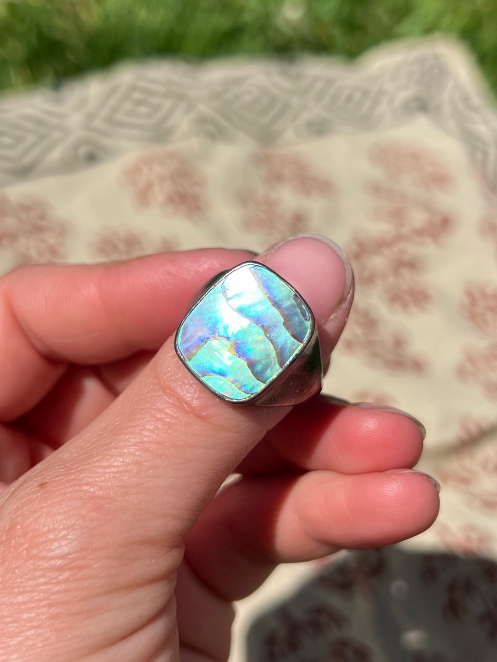 Sterling Silver Abalone Shell Ring - Picture 8 of 11